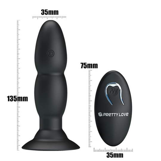 Anal PlugLilituShop12 USB Şarjlı 4 Titreşim ve 4 Yuvarlanma Modlu Uzaktan Kumandalı Vibratör ve Anal Plug Kumandalı 10 cm Titreşimli Anal Plug