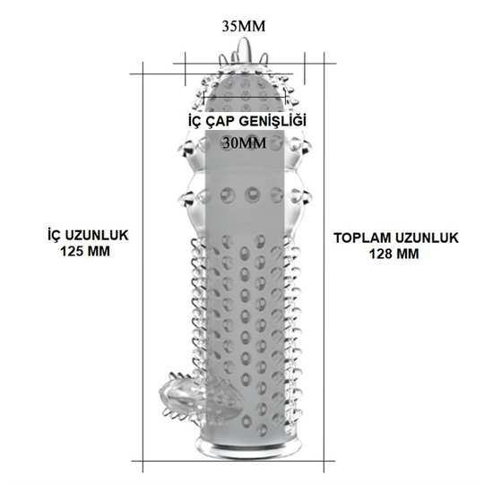  Penis Kılıfları HalkalarıLilituShop12,8 cm Klitoris Uyarıcılı Tırtıklı Penis Kılıfı