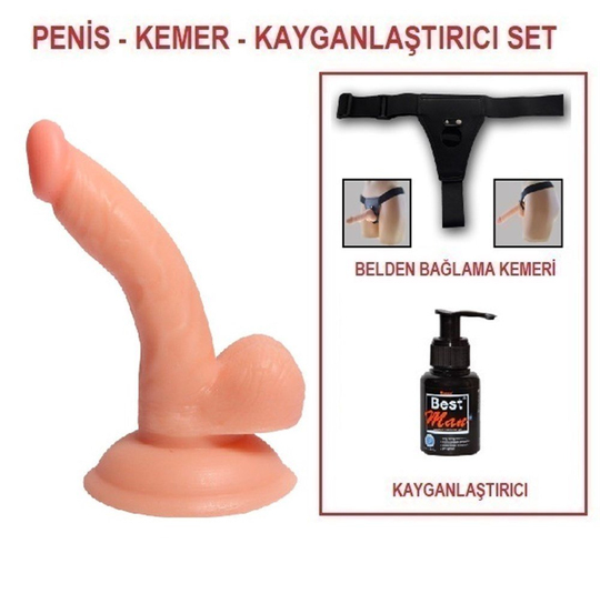 Belden Bağlamalı PenislerLilituShop13 cm Belden Bağlamalı Realistik Dildo Penis Set