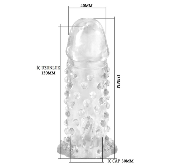  Penis Kılıfları HalkalarıLilituShop13,5 cm Klitoral Uyarıcılı Titreşimli Şeffaf Penis Kılıfı