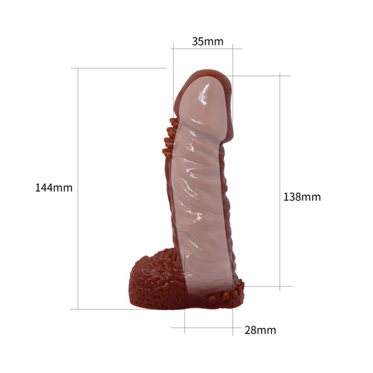  Penis Kılıfları HalkalarıLilituShop14,4 cm Klitoral Uyarıcılı Tırtıklı Damarlı Penis Kılıfı