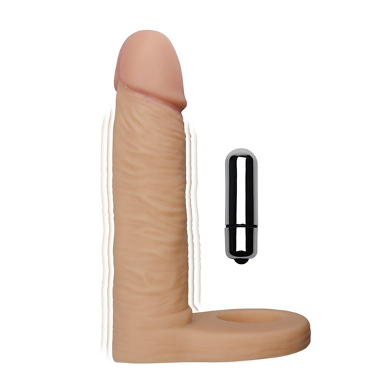Anal VibratörLilituShop15 cm Realistik Titreşimli Anal Dildo & Penis Halkası