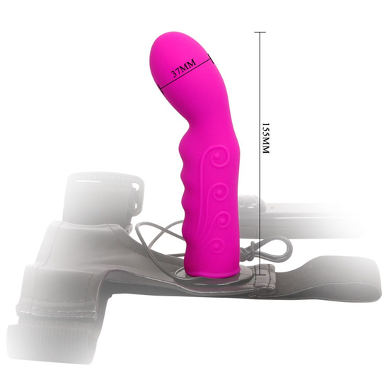 Titreşimli Straponlar PenislerLilituShop15,5 cm Belden Bağlamalı İçi Dolu Titreşimli Strapon Dildo Penis