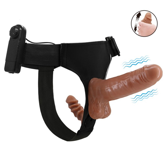 Titreşimli Straponlar PenislerLilituShop16 cm Belden Bağlamalı Çift Taraflı Yeni Nesil Titreşimli Strapon Dildo