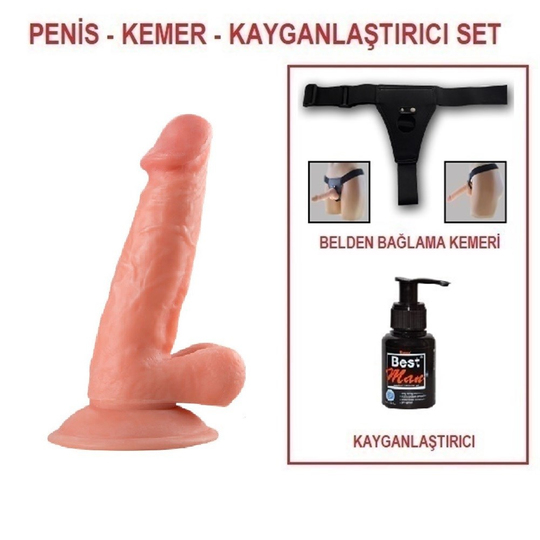 Belden Bağlamalı PenislerLilituShop17 cm Belden Bağlamalı Realistik Vantuzlu Dildo Penis