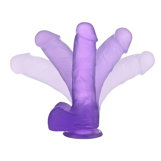  Realistik Titreşimsiz PenisLilituShop17,5 cm Şeffaf Realistik Damarlı Vantuzlu Mor Dildo Penis