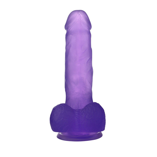  Realistik Titreşimsiz PenisLilituShop17,5 cm Şeffaf Realistik Damarlı Vantuzlu Mor Dildo Penis