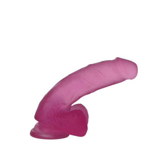  Realistik Titreşimsiz PenisLilituShop17,5 cm Şeffaf Realistik Damarlı Vantuzlu Pembe Dildo Penis