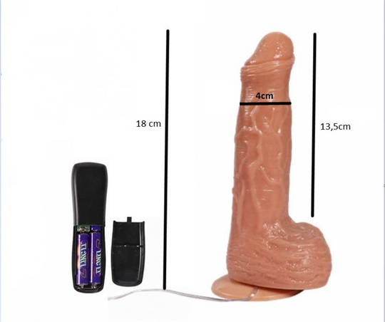 Realistik Titreşimli PenislerLilituShop18 cm 360° Oynar Başlı Titreşimli Vibratör Realistik Penis Dildo - Parker