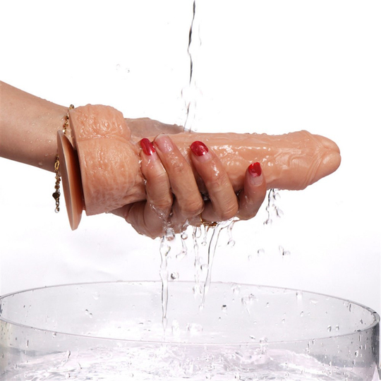 Realistik Titreşimli PenislerLilituShop18 cm 360° Oynar Başlı Titreşimli Vibratör Realistik Penis Dildo - Parker