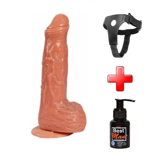 Titreşimli Straponlar PenislerLilituShop18 cm Belden Bağlamalı 360° Oynar Başlı Titreşimli Penis + Kemer + Kayganlaştırıcı Hediyeli