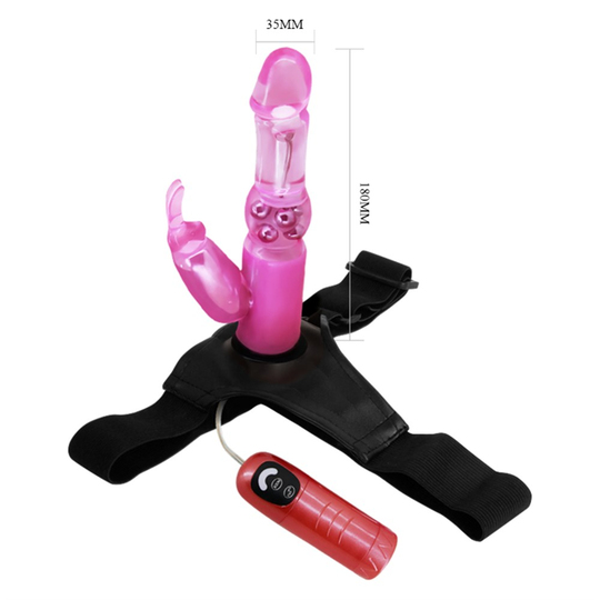 Titreşimli Straponlar PenislerLilituShop18 cm Belden Bağlamalı Oynar Başlı Titreşimli Strapon Penis Dildo