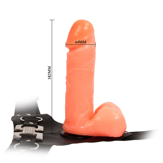 Titeşimsiz Straponlar PenislerLilituShop18,2 cm Belden Bağlamalı İçi Dolu Strapon Penis