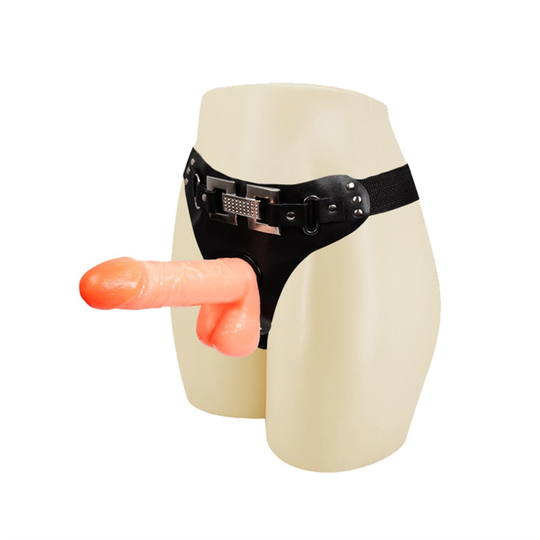 Titeşimsiz Straponlar PenislerLilituShop18,2 cm Belden Bağlamalı İçi Dolu Strapon Penis