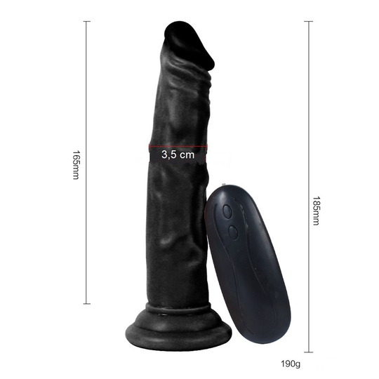 Realistik Titreşimli PenislerLilituShop18,5 cm Realistik Testissiz Titreşimli Zenci Dildo Penis - Naruto