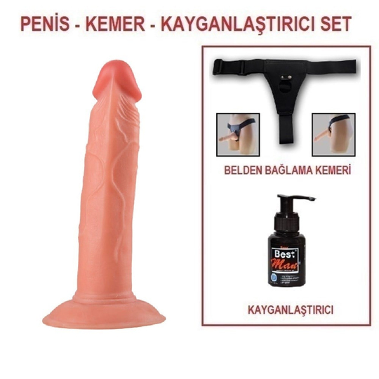 Belden Bağlamalı PenislerLilituShop19 cm Belden Bağlamalı Realistik Vantuzlu Testissiz Dildo Penis