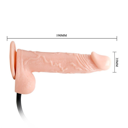 Titeşimsiz Straponlar PenislerLilituShop19 cm Pompalı Büyüyen Realistik Penis Anal Vajinal Dildo + Kemer + Kayganlaştırıcı Hediyeli