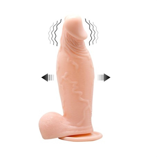 Realistik Titreşimli PenislerLilituShop19 cm Pompalı Büyüyen Realistik Penis Anal Vajinal Dildo Mastürbatör