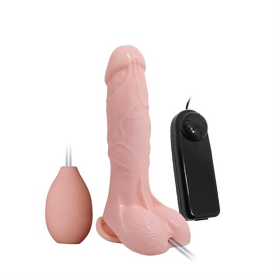  Realistik Titreşimsiz PenisLilituShop19,3 cm Pompalı Büyüyen Realistik Titreşimli Penis Anal Vajinal Dildo Mastürbatör