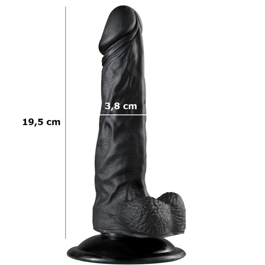 Zenci Melez StraponlarLilituShop19,5 cm Belden Bağlamalı Realistik Vantuzlu Zenci Dildo Penis