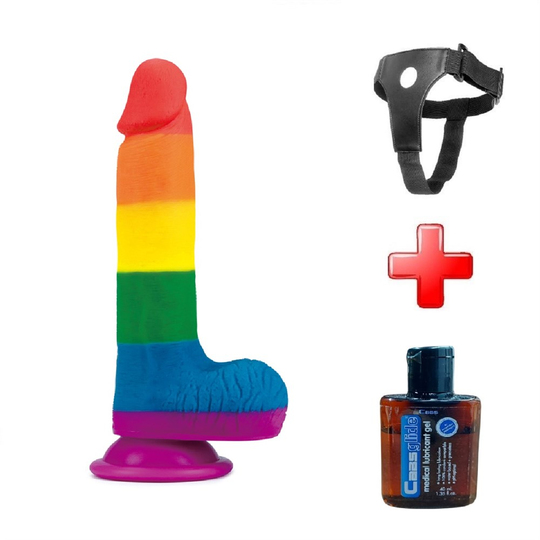 Belden Bağlamalı PenislerLilituShop19,5 cm Belden Bağlamalı Renkli Realistik Vantuzlu Dildo Penis