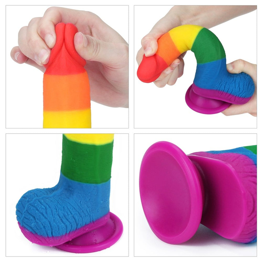 Realistik PenislerLilituShop19,5 cm Renkli Realistik Vantuzlu Dildo Penis