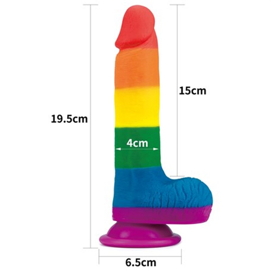 Realistik PenislerLilituShop19,5 cm Renkli Realistik Vantuzlu Dildo Penis