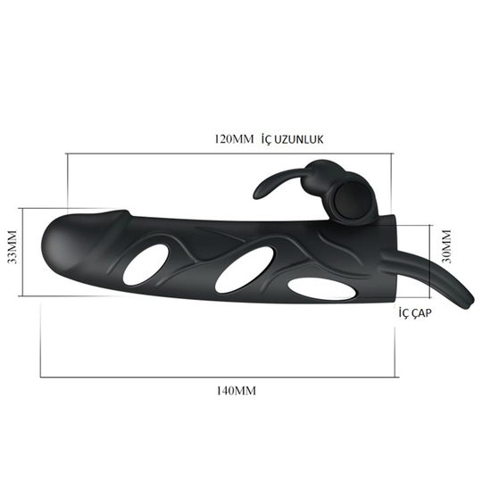  Penis Kılıfları HalkalarıLilituShop2 cm Uzatmalı Titreşimli Klitoris Uyarıcılı Zenci Penis Kılıfı