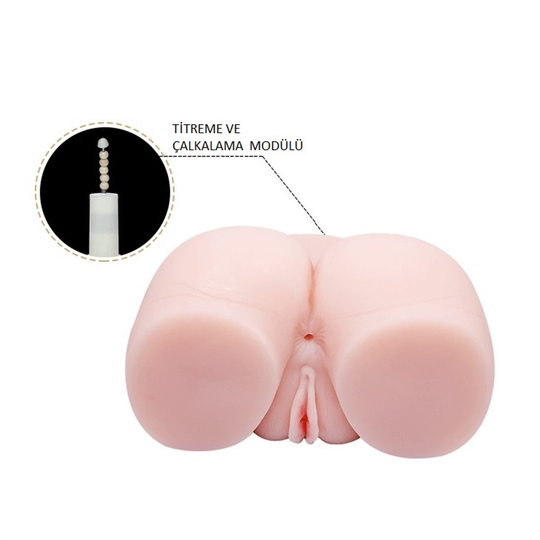 Kalça ve Yarım Vücut MasturbatörLilituShop2 işlevli Ses Özellikli Titreşimli Realistik Kalça Suni Anal & Vajina