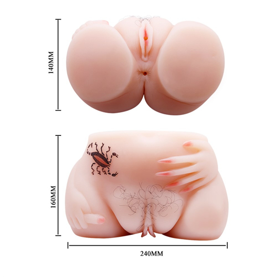 Kalça ve Yarım Vücut MasturbatörLilituShop2 işlevli Ses Özellikli Titreşimli Realistik Kalça Suni Anal & Vajina