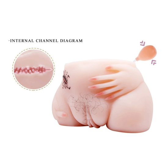 Kalça ve Yarım Vücut MasturbatörLilituShop2 işlevli Ses Özellikli Titreşimli Realistik Kalça Suni Anal & Vajina