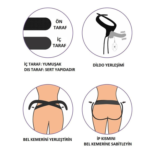 Belden Bağlamalı PenislerLilituShop20 cm Belden Bağlamalı İçi Dolu Titreşimli Zenci Strapon Dildo