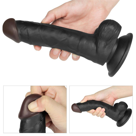 Belden Bağlamalı PenislerLilituShop20 cm Belden Bağlamalı İçi Dolu Titreşimli Zenci Strapon Dildo