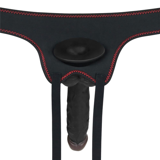 Belden Bağlamalı PenislerLilituShop20 cm Belden Bağlamalı İçi Dolu Titreşimli Zenci Strapon Dildo