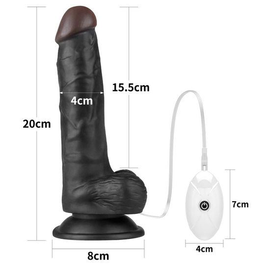 Belden Bağlamalı PenislerLilituShop20 cm Belden Bağlamalı İçi Dolu Titreşimli Zenci Strapon Dildo