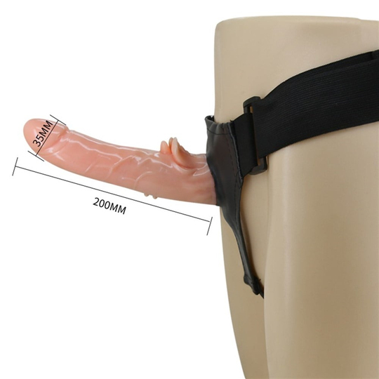 Titreşimli Straponlar PenislerLilituShop20 cm Belden Bağlamalı Oynar Başlı Titreşimli İçi Dolu Strapon Penis