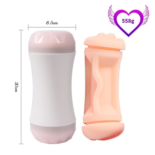  MastürbatörLilituShop20 cm Çift Taraflı Realistik Suni Oral & Vajinal Mastürbatör
