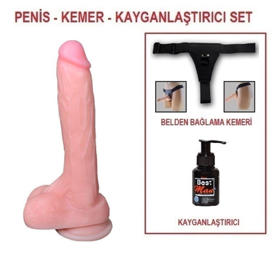 Titeşimsiz Straponlar PenislerLilituShop20,5 cm Realistik Dildo Penis Set