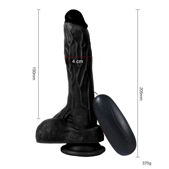 Realistik Titreşimli PenislerLilituShop20,5 cm Titreşimli Gerçekçi Silikon Vantuzlu Zenci Penis - Holy Dragon