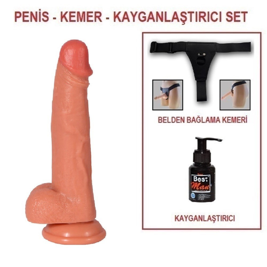 Titeşimsiz Straponlar PenislerLilituShop21 cm Belden Bağlamalı Realistik Dildo Penis - Archie