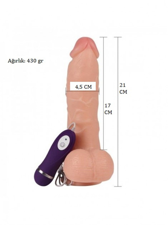 Realistik Titreşimli PenislerLilituShop21 cm Gerçekçi Titreşimli Dildo Vibratör Penis - Adam