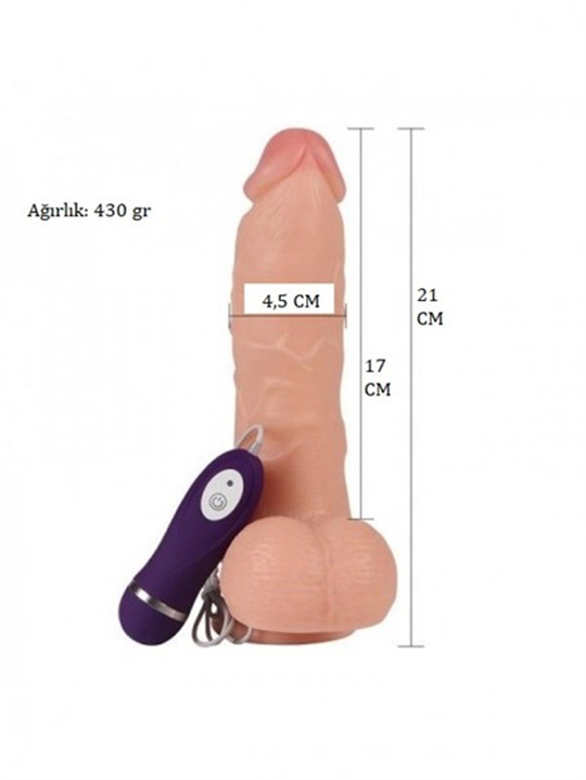 Realistik Titreşimli PenislerLilituShop21 cm Gerçekçi Titreşimli Dildo Vibratör Penis - Adam
