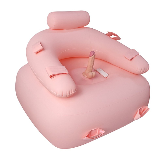 Realistik Titreşimli PenislerLilituShop21 cm Titreşimli Penis & El ve Ayak Bağlamalı Şişirilebilir Fantezi Aşk Koltuğu