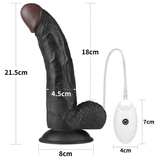 Belden Bağlamalı PenislerLilituShop21,5 cm Belden Bağlamalı İçi Dolu Titreşimli Zenci Strapon Dildo