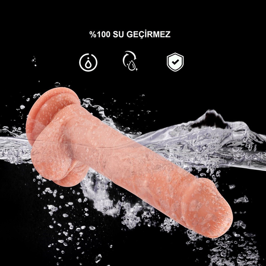 Realistik PenislerLilituShop21,5 cm Belden Bağlamalı Uzaktan Kumandalı Su Fışkırtmalı Vantuzlu Realistik Dildo Penis