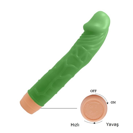  VibratörlerLilituShop22,5 cm Floresan Titreşimli Realistik Vibratör Penis Dildo - Bill