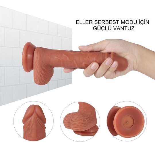 Realistik Titreşimli PenislerLilituShop23 cm İleri Geri Hareketli Gerçekçi Silikon Vantuzlu Penis - William Thrusting