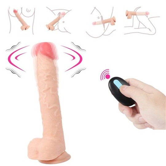 Realistik Titreşimli PenislerLilituShop23 cm Oynar Başlı Kumandalı Titreşimli Dildo - Jeff