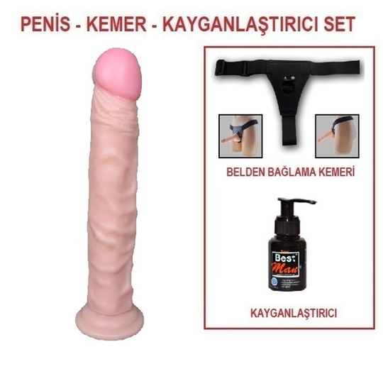 Belden Bağlamalı PenislerLilituShop24 cm Belden Bağlamalı Realistik Testissiz Dildo Penis Set