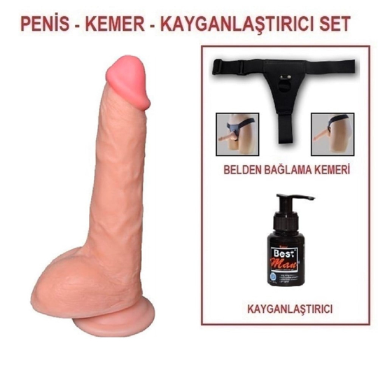 Belden Bağlamalı PenislerLilituShop24,5 cm Belden Bağlamalı Realistik Dildo Penis Set